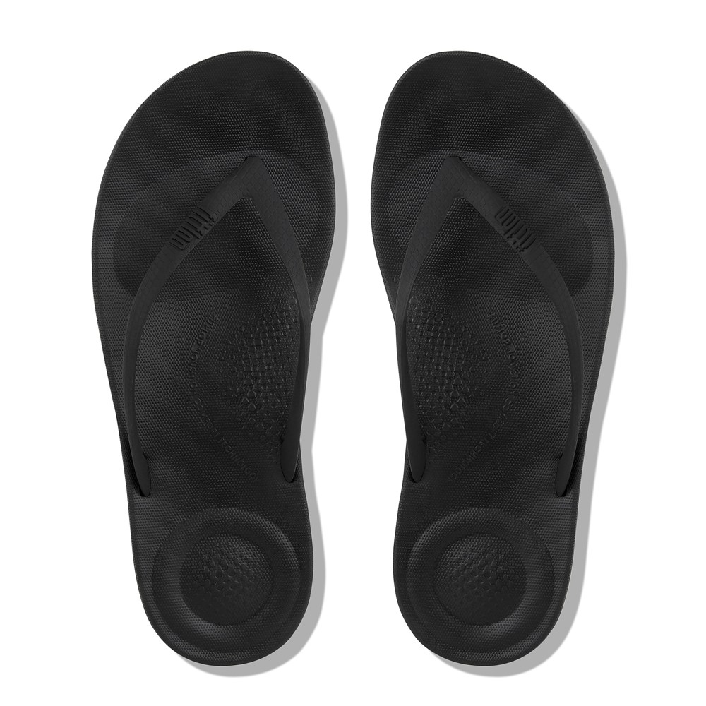 Fitflop Womens Flip-flops Black - Iqushion Ergonomic - 82OMZQFHB